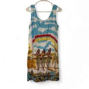 Tropical Print Midi Dress